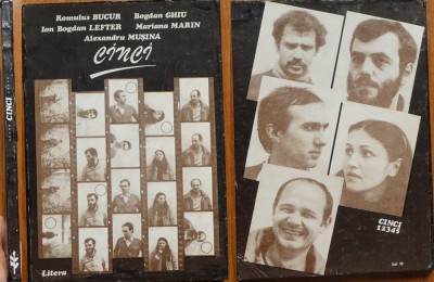 Cinci, antologie poetica a Cenaclului de Luni, Romulus Bucur, Bogdan Ghiu, Bogdan Lefter, Mariana Marin, Musina, 1982, ilustratii Tudor Jebeleanu foto