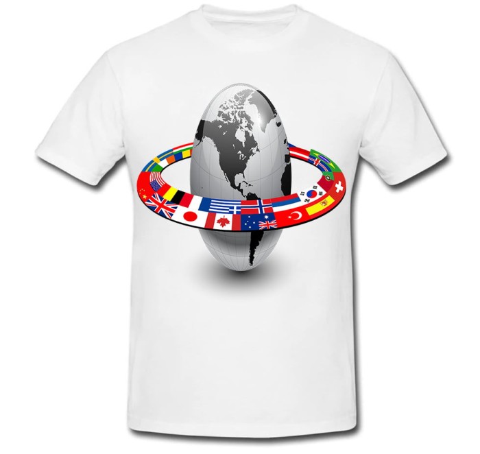 Tricou &quot; World globe with flag &quot;