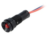 Lampă de control LED roșie 12V &Oslash;11mm IP40
