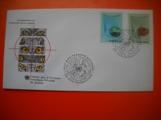 HOPCT PLIC FDC S NR 204 PROTECTIA NATURII 1982 - ONU NATIUNILE UNITE- -BIROUL VIENA AUSTRIA