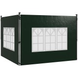 Outsunny Set 2 Pereți Laterali pentru Chioșcuri, Foi Foișor cu Ferestre din PE și Plastic, 3x3 m sau 3x6 m, Verde | Aosom Romania