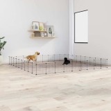 Cușcă animale de companie cu ușă 36 panouri negru 35x35 cm oțel