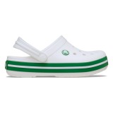 Saboți Crocs Crocband Kid&#039;s New Clog Alb - White/Green Ivy