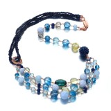 Cumpara ieftin Colier Diva din acvamarin, cuarț, agat și citrin