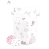 Cos rotund pentru depozitare jucarii 50x35 cm Baby Shower pink MimiNu