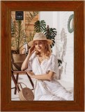 Rama foto clasica HAES DECO, plastic/sticla/MDF, brun, 19 x 14 x 1,6 cm
