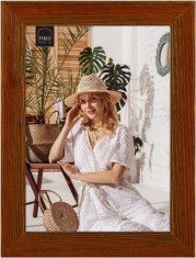 Rama foto clasica HAES DECO, plastic/sticla/MDF, brun, 19 x 14 x 1,6 cm