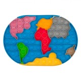 Jucărie Anti-Stress, Fidget, Hartă Multicolor, Silicon, 21x14.5cm, Oem