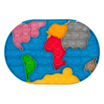 Jucărie Anti-Stress, Fidget, Hartă Multicolor, Silicon, 21x14.5cm foto