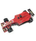 Masinuta Formula rosie cu mecanism inertial, plastic non-toxic, dimensiuni 27x12x7cm, recomandata +3 ani