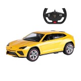 Masina cu telecomanda Lamborghini Urus Rastar, 33.5 x 14.7 x 10.8 cm, 10 km/h, tractiune 2 WD, anvelope cauciuc, Galben