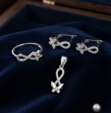 Cumpara ieftin Set din Argint 925 , zInfinity Butterfly, - Inel, Cercei E i Pandantiv cu Zirconiu