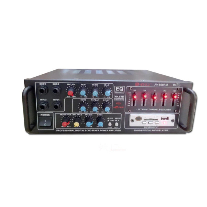 Amplificator audio boxe, 2 x40 W, AV868 FM, cu MP3-player si radio FM incorporat