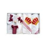 Cumpara ieftin Trusou Botez 7 piese, personalizat cu broderie - "Cu drag de la Nasi" - Coroana de print VISINIE - TB67