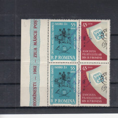 ROMANIA 1963 LP 557 CONFERINTA A. F. R. PE TARA -SUPRATIPAR PERECHE SERII MNH
