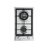 Plita incorporabila Samus PSG-32SX2, Gaz, 2 arzatoare, Aprindere electrica, Siguranta arzatoare, 29 cm latime, Inox