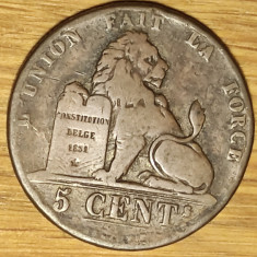 Belgia - moneda de colectie rara - 5 centimes 1842 superba - ⌀ 28 mm - Leopold I