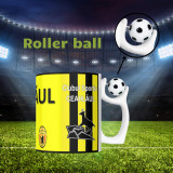 Cană cu minge fotbal &bdquo;Fotbal club Ceahlaul Piatra Neamt &rdquo;, v2, sport, fotbal, suporter, alba, 330 ml, Simple