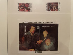 nicaragua timbre tablouri pictura rubens nestampilate MNH foto