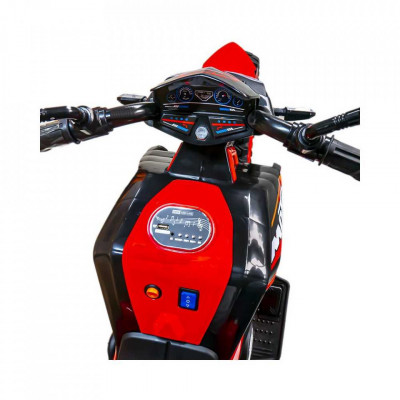 Motocicletă cu acumulator, 1 motor, 12V, 4A, Băieți, Roșu foto