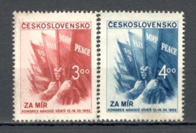 Cehoslovacia.1952 Congres ptr. pace Viena XC.216 foto