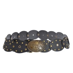 Curea neagra cu catarama ovala