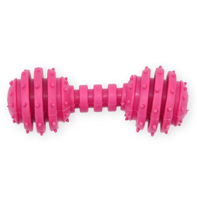 TPR jucărie de căței &amp;ndash; ganteră roz cu clopoței 12 cm foto