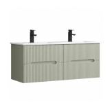 Trent 120 dulap de baie inferior cu chiuvetă ceramică 4 sertare, verde