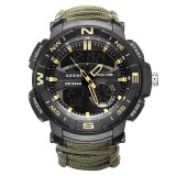 Ceas barbatesc de mana, ADDIESDIVE, Stil Militar, Army, Cremene foc, Busola, Paracord, Fluier