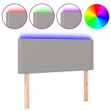 Cumpara ieftin Tablie de pat cu LED, gri deschis, 100x5x78/88 cm, textil