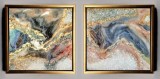 Tablou Abstract Texturat 200x100cm, Set 2 Piese, Pictura Cutit, Ulei pe Panza, Tablou Modern, Decorativ, Semnat