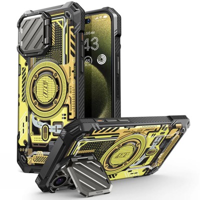 Husa iPhone 15 Pro Max Supcase Unicorn Beetle XT MagSafe, Yellow Circuit foto