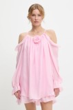Answear Lab rochie culoarea roz, mini, evazată