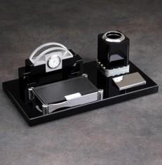 Organizator de birou Modern Desk Set &ndash; negru lustruit CD-31