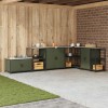 VidaXL Dulap de depozitare pentru bucătărie cu raft Verde oliv Oţel 874985