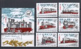 ROMANIA 2002 LP 1592 LP 1593 LOCOMOTIVE ROMANESTI SERIE+BLOC MNH