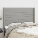 VidaXL Tăblie de pat cu aripioare gri deschis 147x16x118/128 cm textil 3119718
