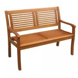 Cumpara ieftin Banca pentru gradina, cu spatar, lemn, natur, 120x60x90 cm