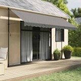 Cumpara ieftin Copertină retractabilă, antracit, 400x150 cm, textil și oțel