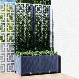Cumpara ieftin Jardinieră de grădină cu spalier,albastru gri, 80x40x136 cm, PP