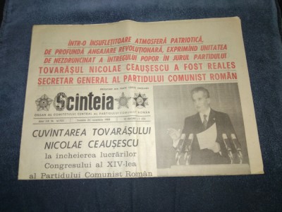 ZIARUL SCINTEIA 25 NOIEMBRIE 1989 AL 14 - LEA CONGRES PCR foto