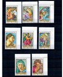 Ajman 1970 - Picturi, arta, Michelangelo, serie dantelata neuzata
