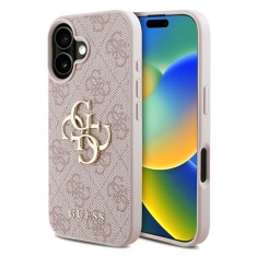 Husa originala Guess iPhone 16 Hardcase 4G Big Logo, roz, GUHCP16S4GMGPI foto