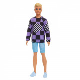 Papusa Barbie Fashionistas - Baiat Blond cu Bluza cu Imprimeu Geometric | Mattel