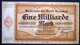 72. GERMANIA STADT RONSDORF 1 MILIARD MARCI EINE MILLIARDE MARK 20.09.1923 SR. 230