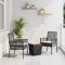 vidaXL Set Bistro de Grădină 3 pcs Negru Rattan poli 3334960
