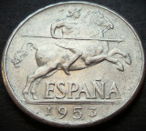 Cumpara ieftin Moneda istorica 10 CENTIMOS - SPANIA, anul 1953 * cod 642 B, Europa, Aluminiu