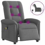 vidaXL Fotoliu electric de masaj rabatabil, gri &icirc;nchis, textil