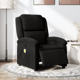 VidaXL Fotoliu electric de masaj rabatabil, negru, textil