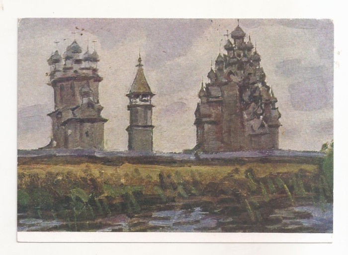 FA97 -Carte Postala- RUSIA -A.A. Korobov, The Kizhi ensemble, View from north-east , necirculata 1965